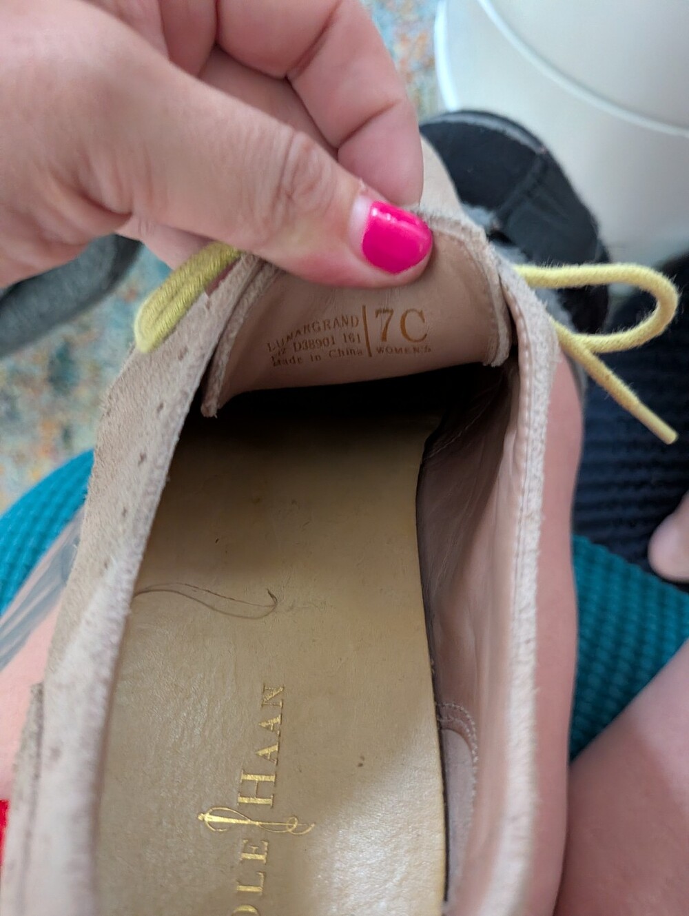Cole Haan LunarGrand Tan Suede Wingtip Oxfords Citrus Sole Women's 7C - Picture 8 of 8